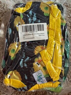 Reusable Washable toddlerPanties with Yellow Trim and Fish Print